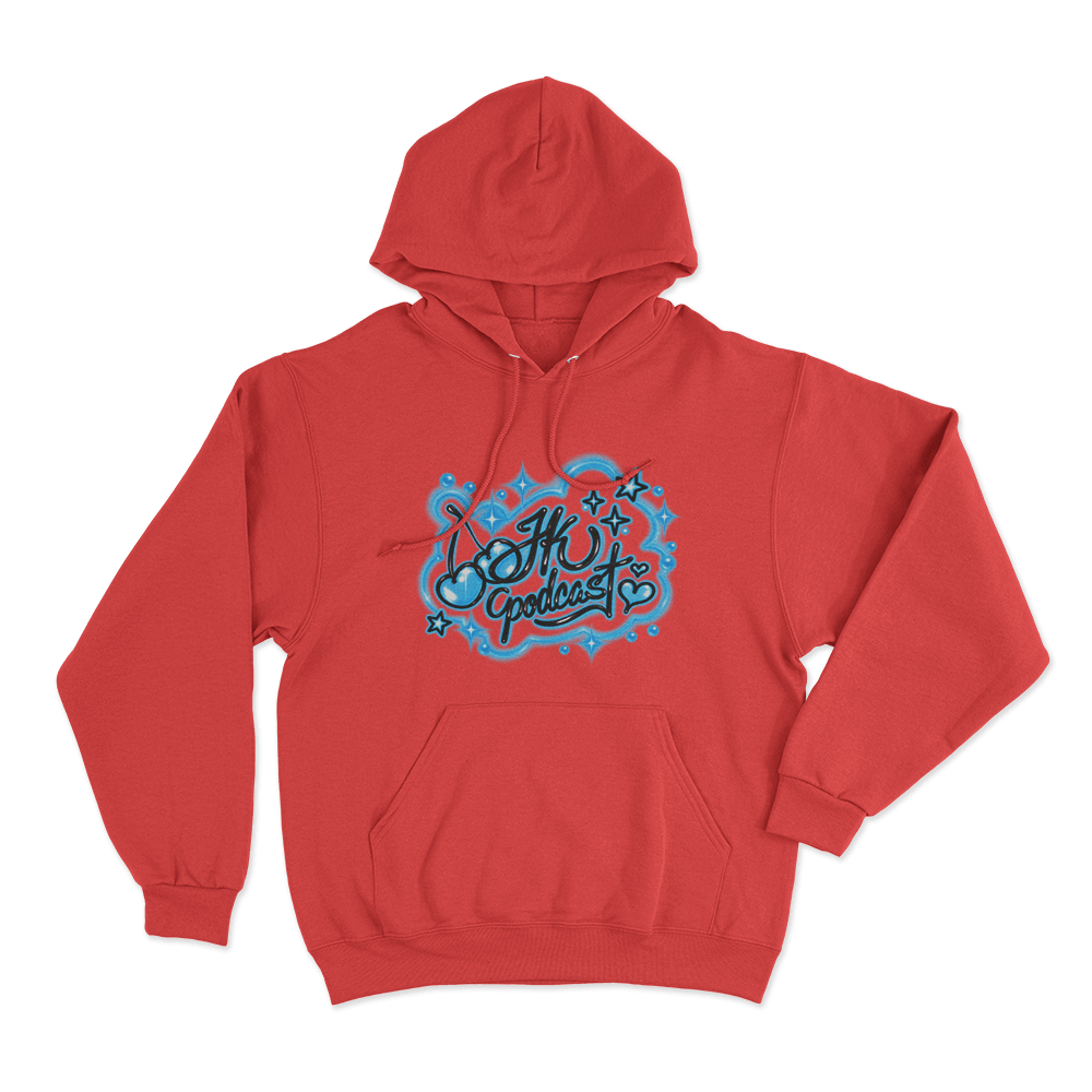 Jk Graffiti Unisex Hoodie Red Jk Graffiti Unisex Hoodie Red