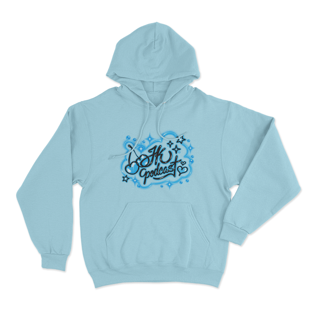 Jk Graffiti Unisex Hoodie Sky Blue Jk Graffiti Unisex Hoodie Sky Blue