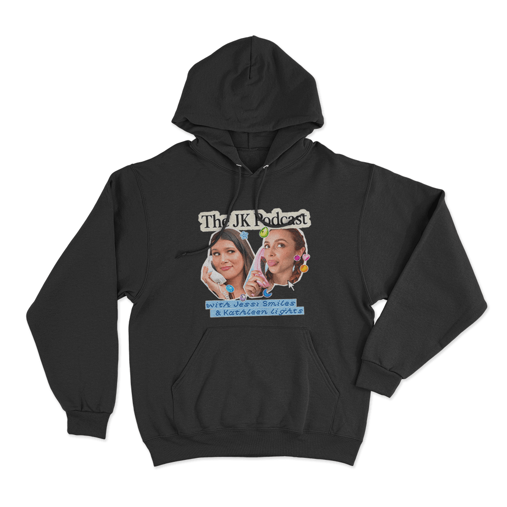 The JK Podcast Retro Phone Collage Unisex Hoodie Black The JK Podcast Retro Phone Collage Unisex Hoodie Black