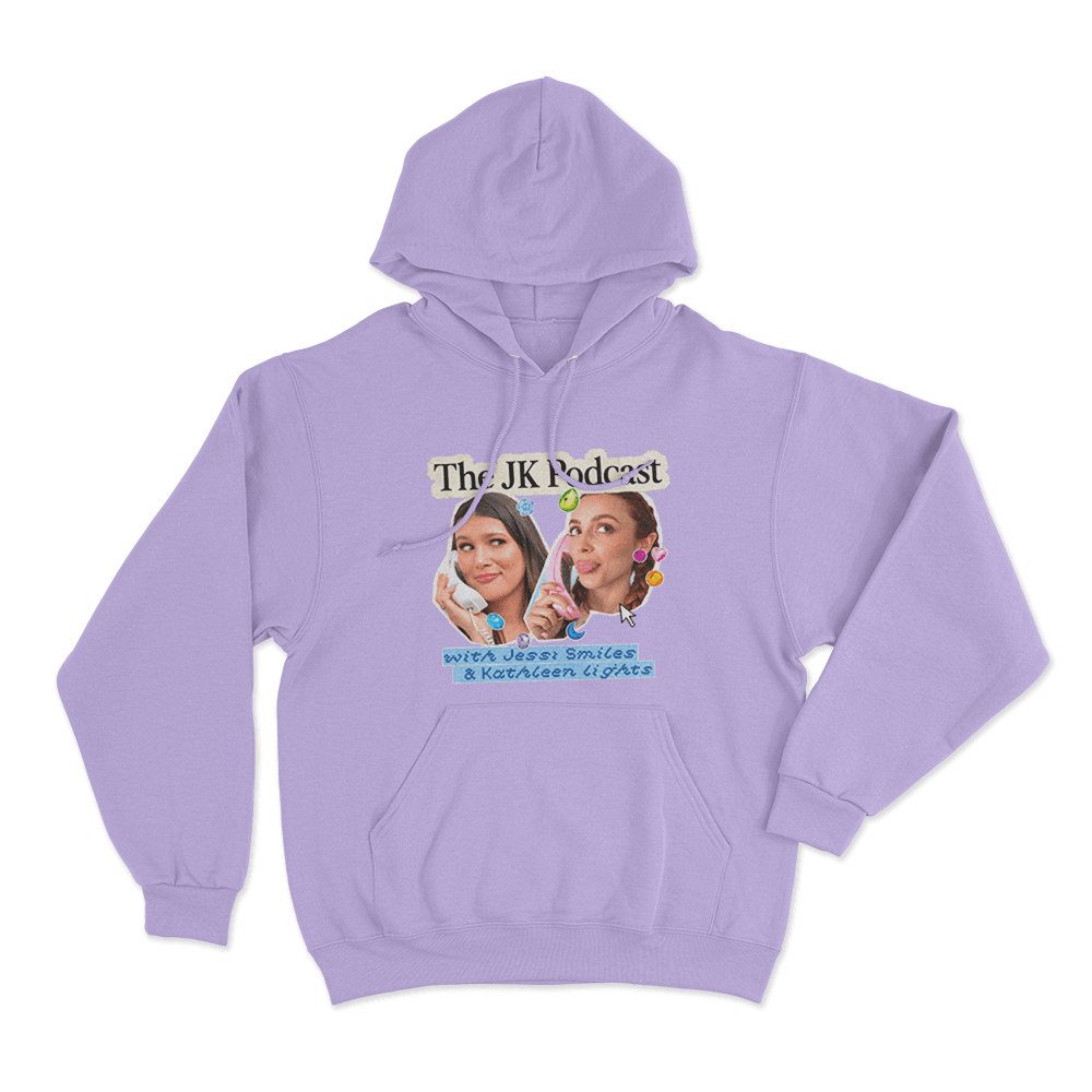 The JK Podcast Retro Phone Collage Unisex Hoodie Purple The JK Podcast Retro Phone Collage Unisex Hoodie Purple